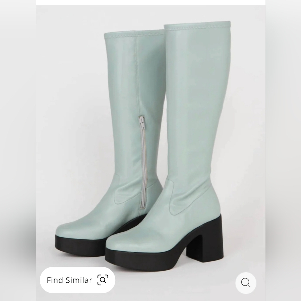NEW INTENTIONALLY BLANK marz vegan platform boot in sky blue sz 41